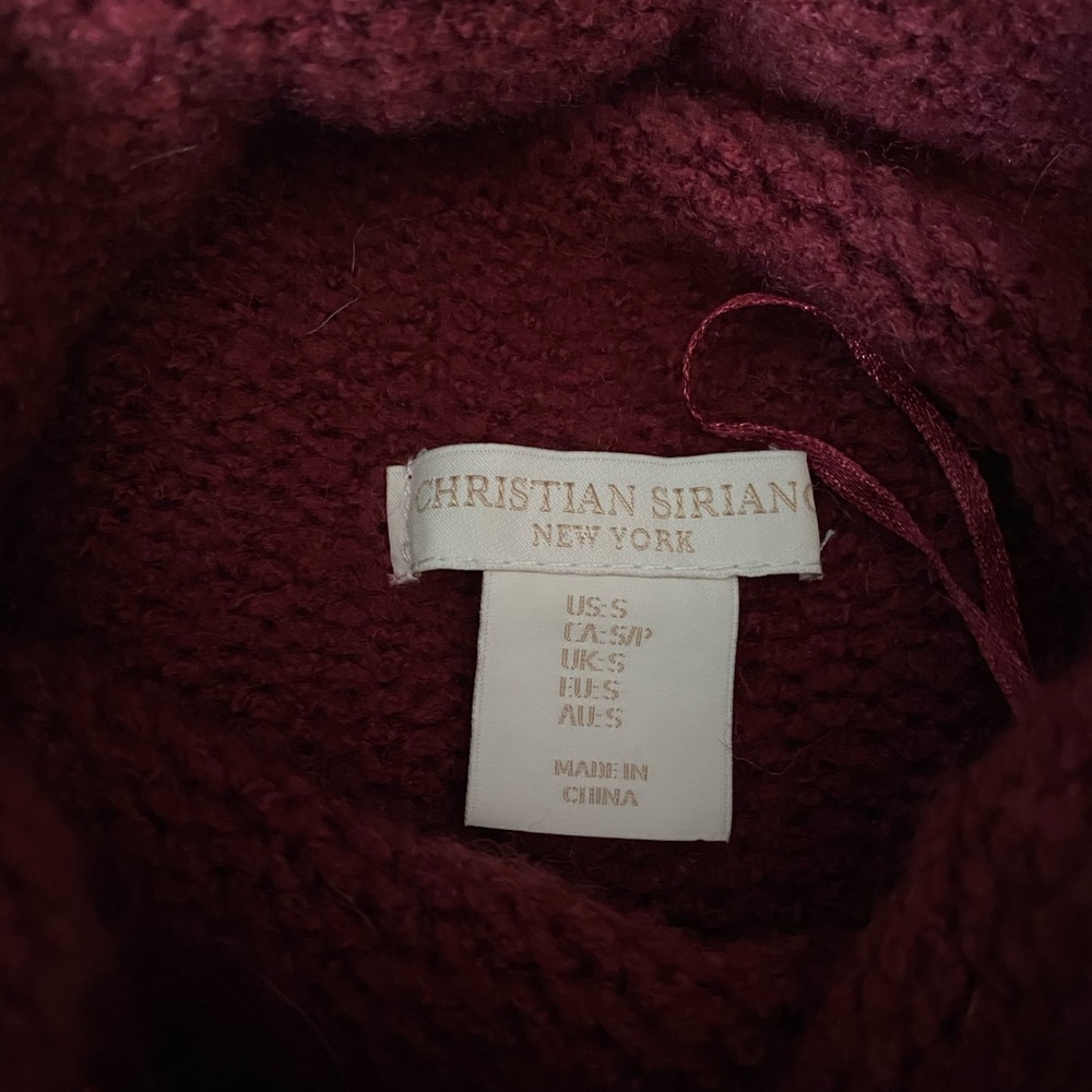 Slouch Neck Burgundy Sweater - Picture 3 of 3